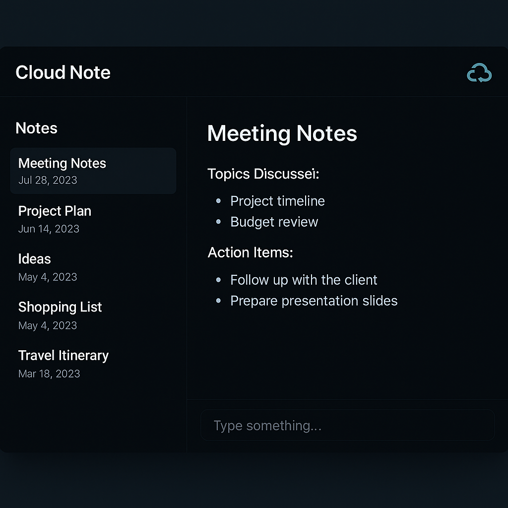 Cloud Note — 클라우드 메모 앱 기획